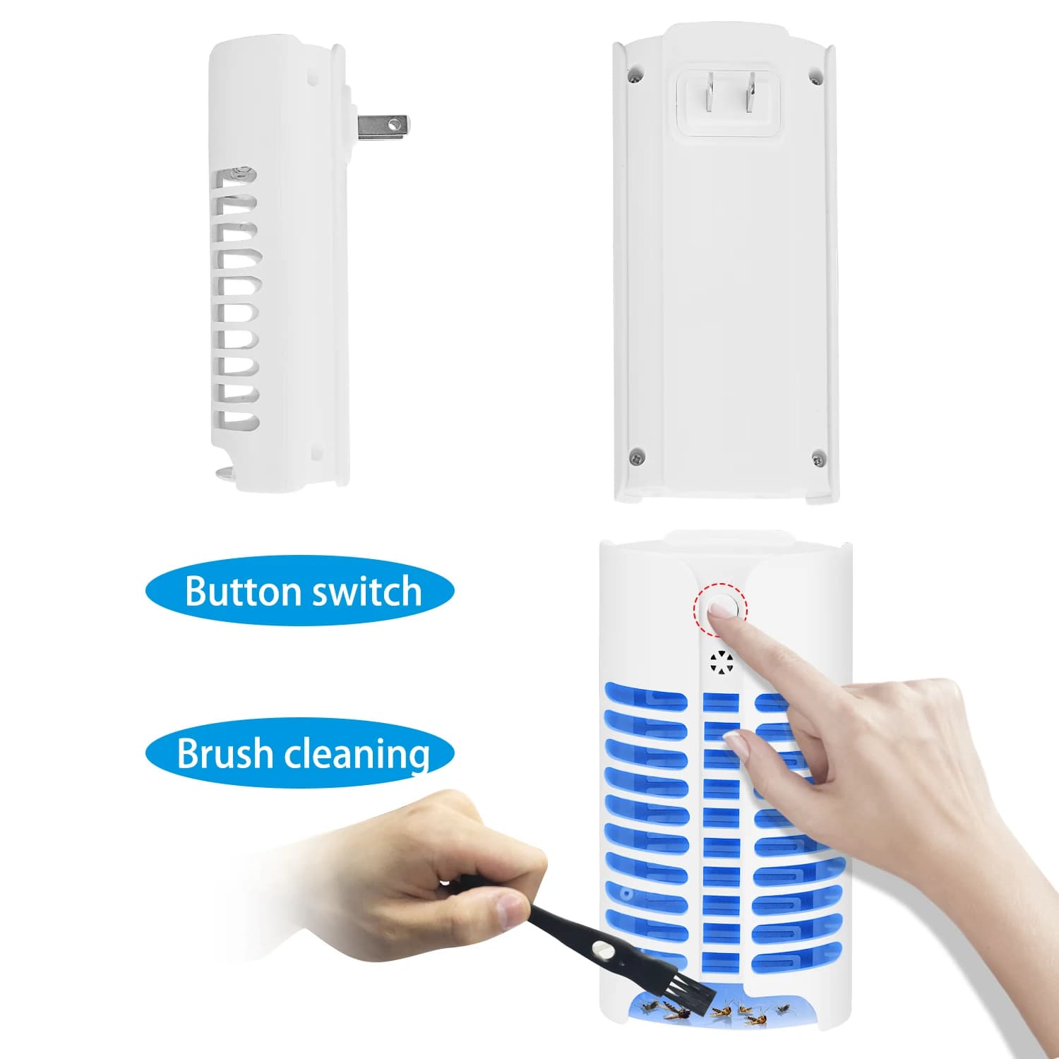 Mini lampe anti-moustiques UV LED : Élimine les mouches, les moustiques et les insectes volants – Piège à moustiques d'intérieur à brancher