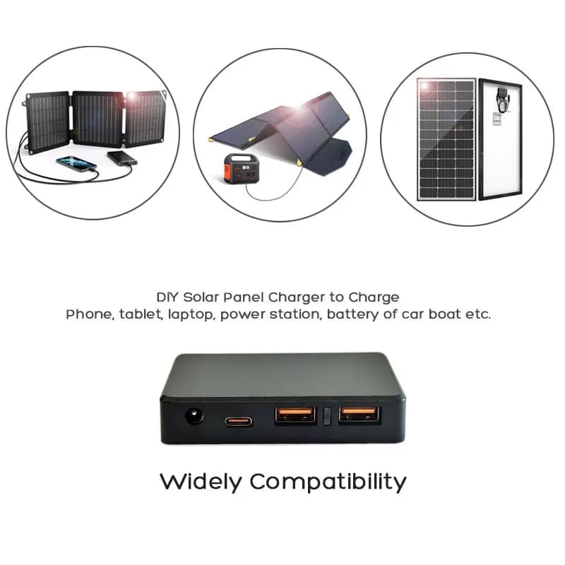 Contrôleur solaire régulateur stabilisateur de tension onduleur QC 2.0 3.0 Charge rapide type-c PD sortie cc bricolage chargeur solaire pliable.