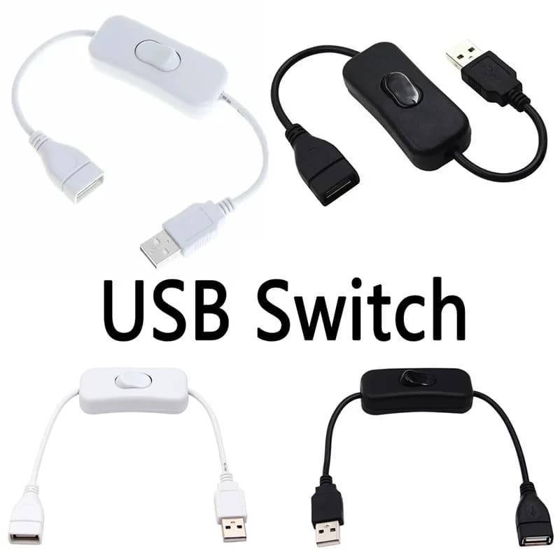 Câble d'extension de commutateur USB, Support d'alimentation de transmission de données pour lampe LED, appareils USB avec interrupteur marche/arrêt, câble de bascule d'extension