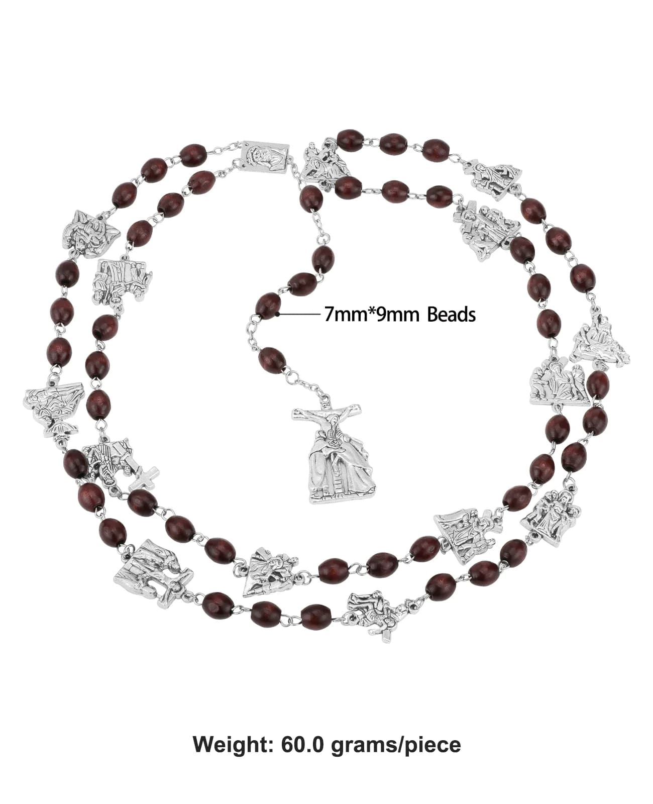 Religieux 14 stations de pendentif croix chapelet chapelet collier bijoux catholiques sacrifiés d'église Confirmation cadeaux de Communion