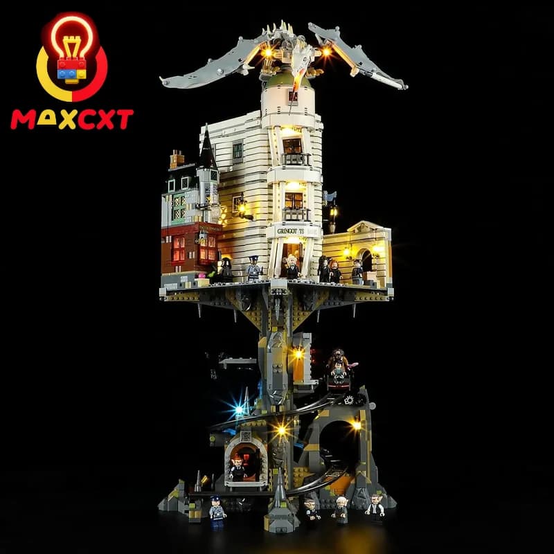 Prévention CXT Lumière LED pour Lego-76417 Harry Potter Gringotts Wizarding Bank DIY Lampe décorative (ensemble de blocs de construction Lego non inclus)