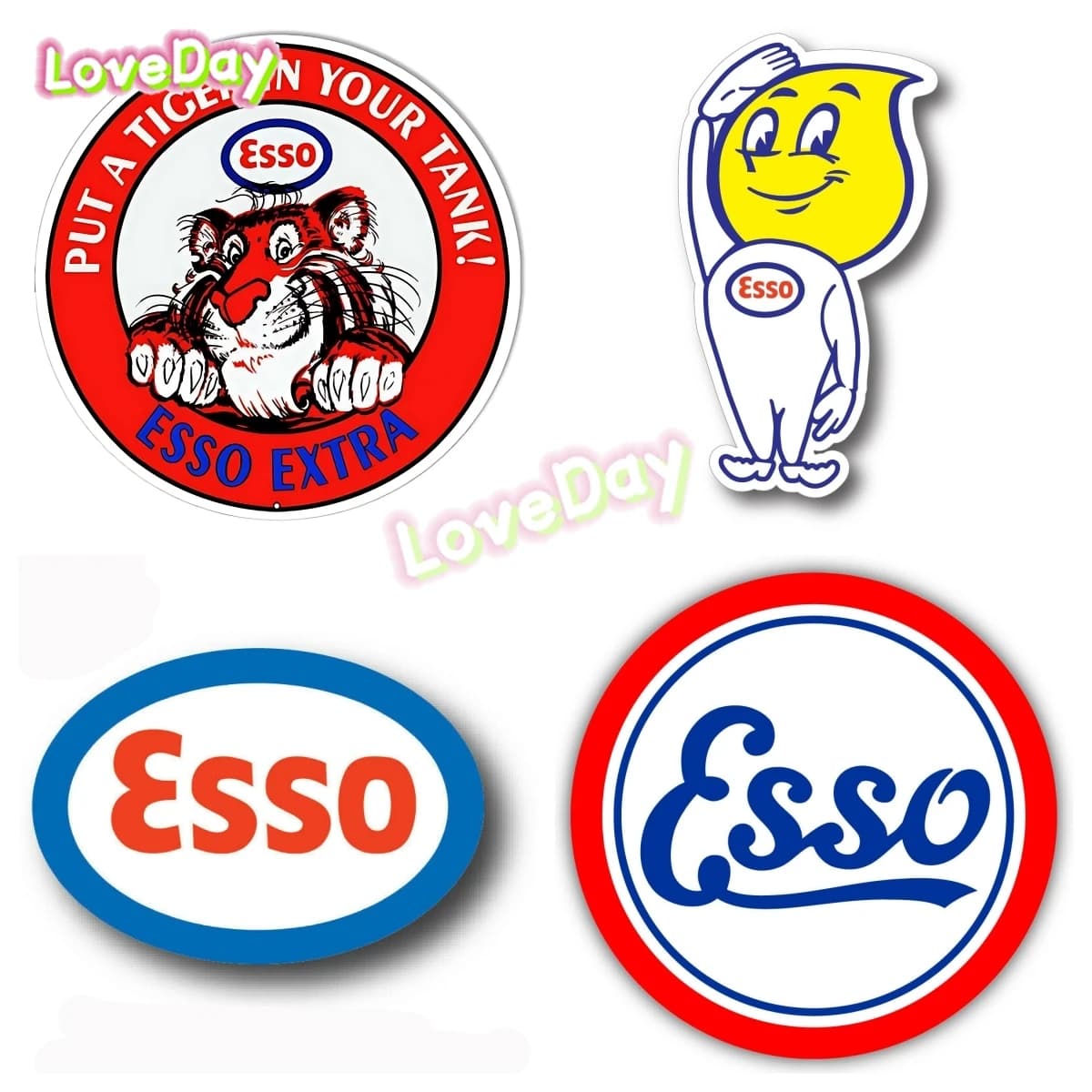 Autocollant logo ESSO Gasolines, motif 'Put A Tiger in Your Tank', fabriqué aux États-Unis, pour fenêtre, voiture, ordinateur portable, mur, en vinyle, style dessin animé