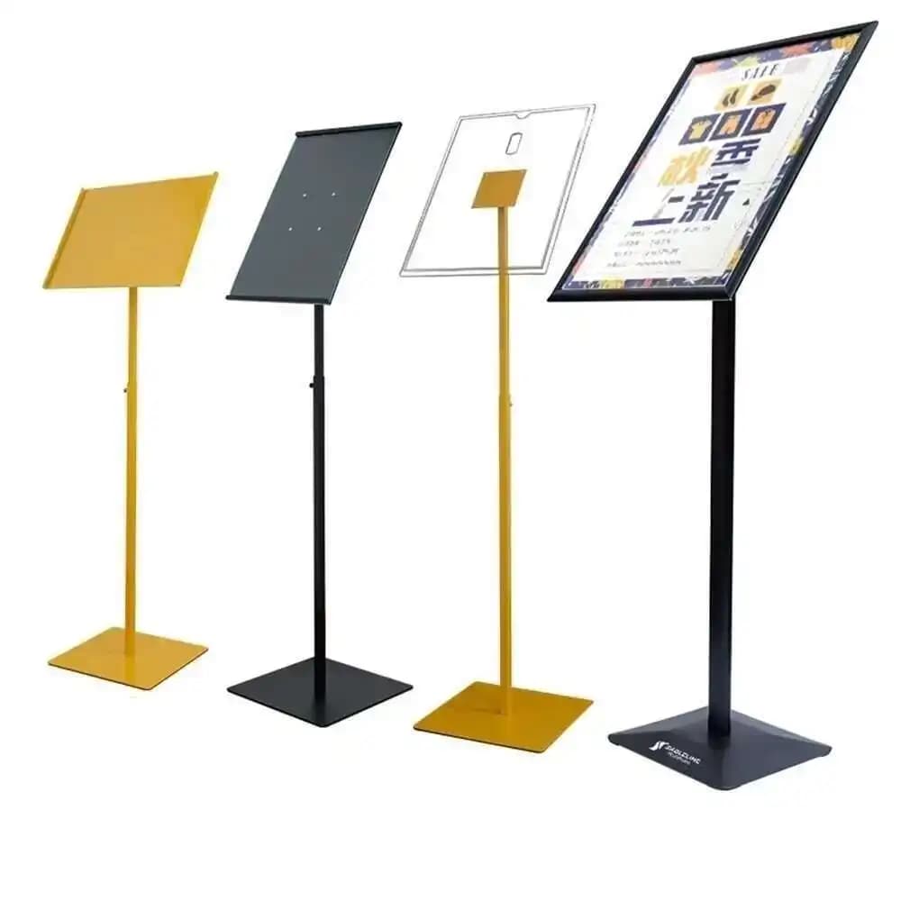 Support de menu en métal, affichage d'affiche à LED, support de panneau d'image publicitaire au sol, A3, A4