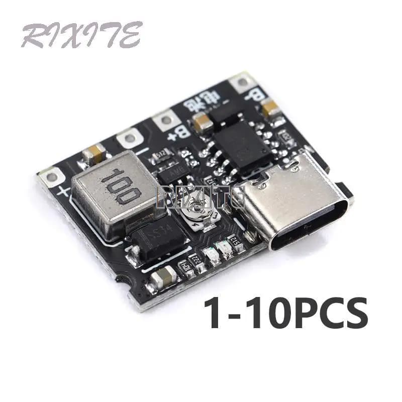 1-10 pièces Lithium Li-ion 18650 3.7V 4.2V carte de chargeur de batterie DC-DC Module Boost USB type-c TP4056 Module de Charge rapide