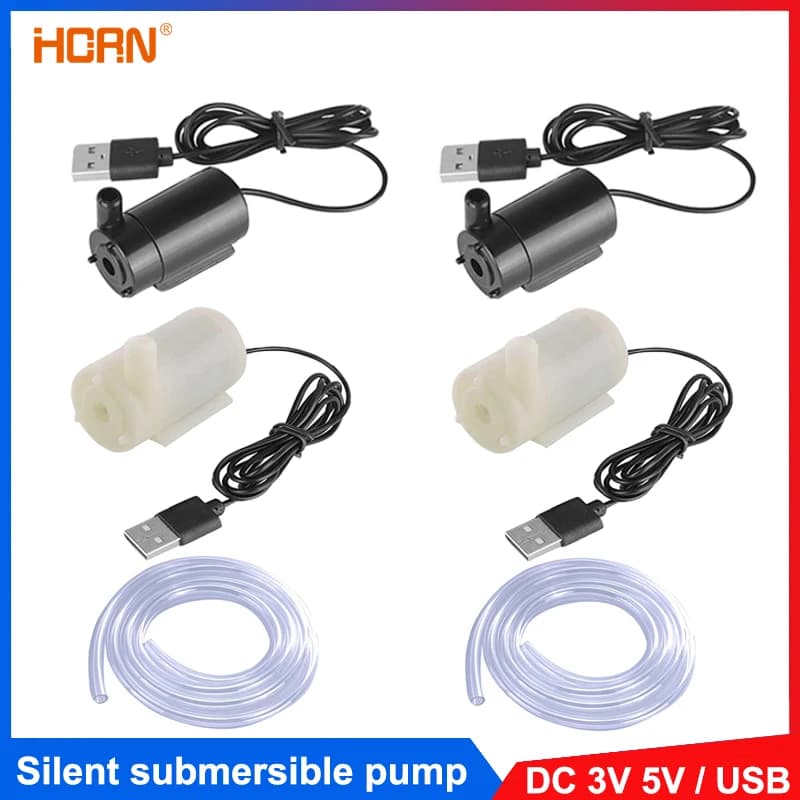 Pompe Submersible USB Micro pompe à eau silencieuse 3V 5V DC pompe à eau Portable basse tension adaptée aux aquariums de fontaine d'aquarium