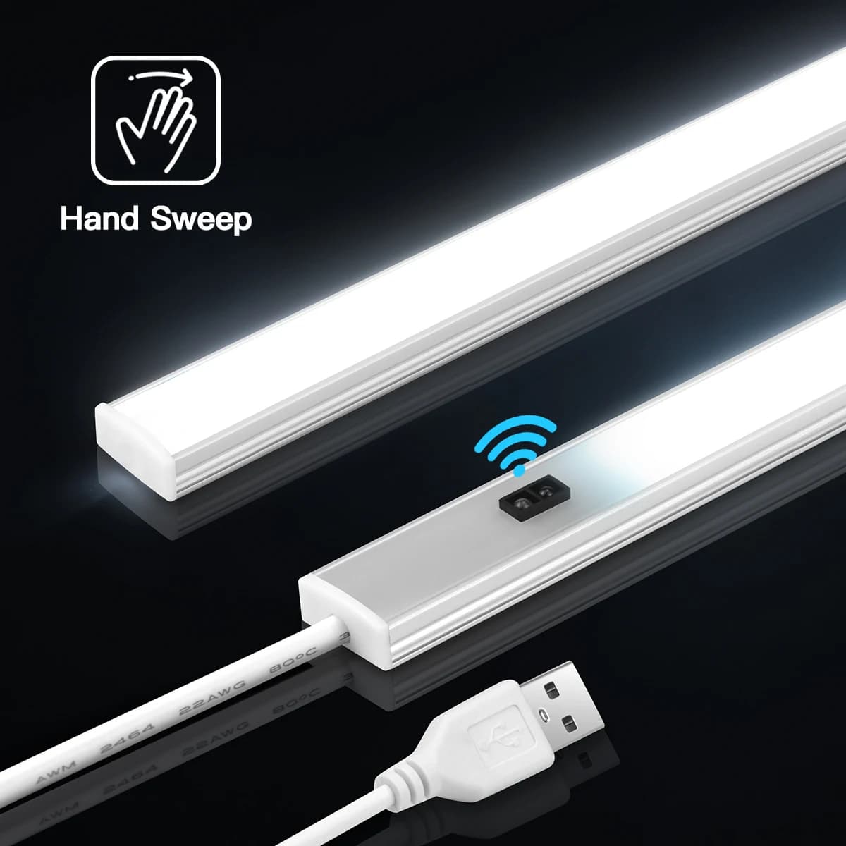 30/40/50CM armoire de cuisine lumière LED balayage manuel capteur de mouvement USB lampe Tube blanc chaud blanc chambre décor éclairage