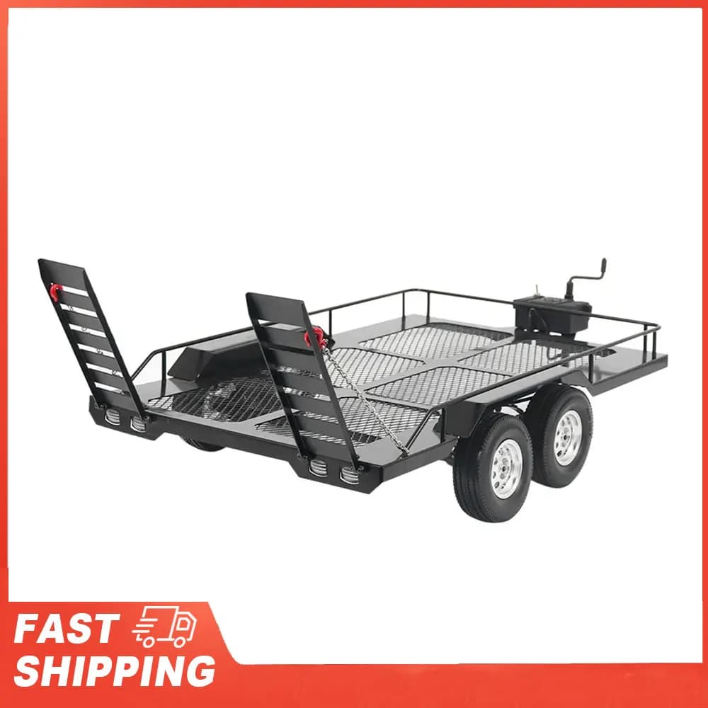 1/10 Trail métal Trail voiture remorque accessoire avec quatre pneus adapté pour RC4WD 1/10 RC voiture RC accessoire RC remorque RC Trail voiture