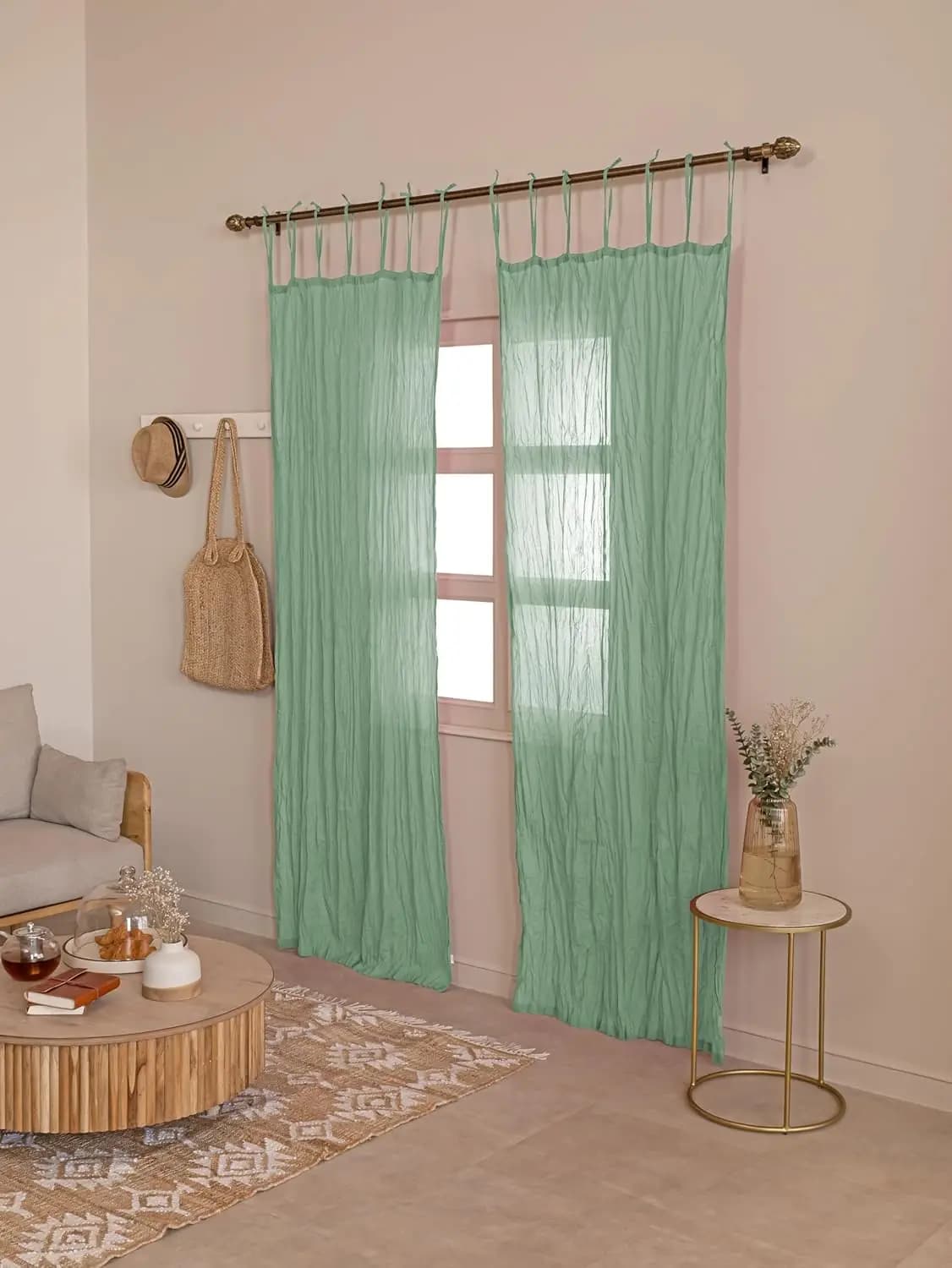 Rideaux transparents à 2 panneaux, décoration de maison, décoration de fenêtre élégante et aérée et légère avec filtrage de la lumière pour chambre à coucher, salon, cuisine