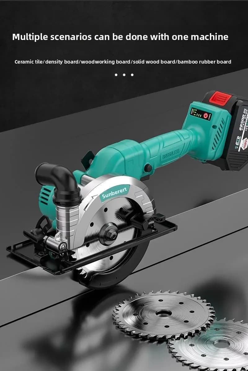 Scie circulaire sans fil 110V/220V 55 pouces, moteur sans balais, alimenté par batterie au Lithium, outil de coupe multifonction pour le travail du bois ACD