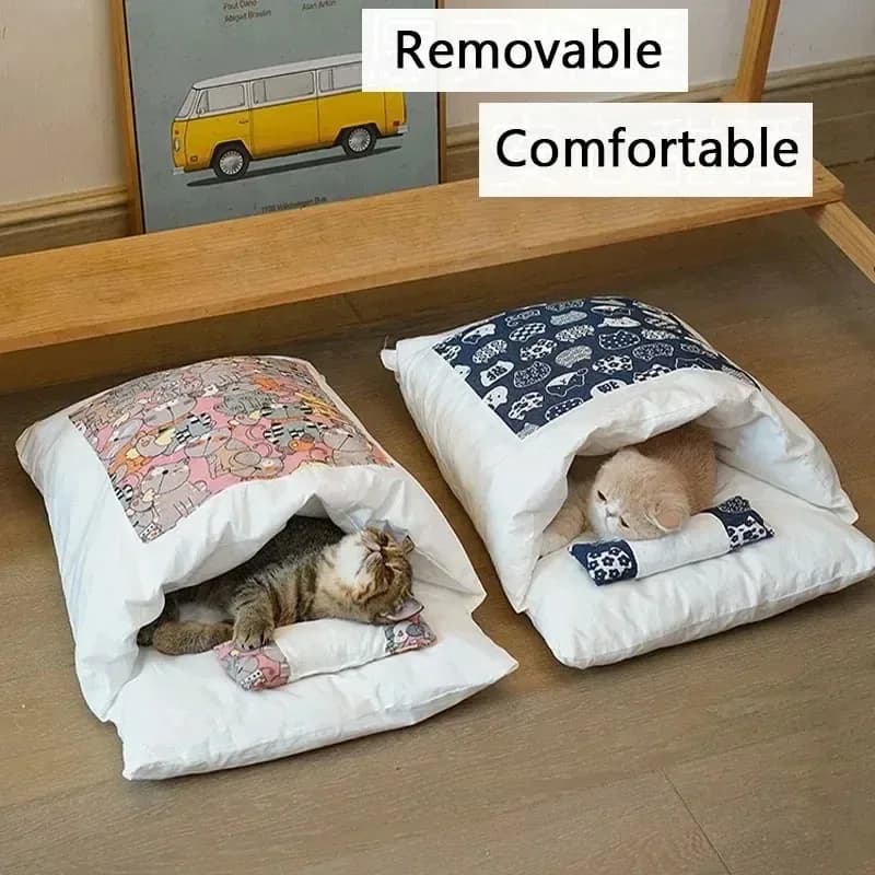 Lit Kawaii PerfecCats pour animaux de compagnie, fournitures pour la maison, produits pour chats adultes, grand lit pour chien, maison pour chat, diversification, nourriture confortable, mignon