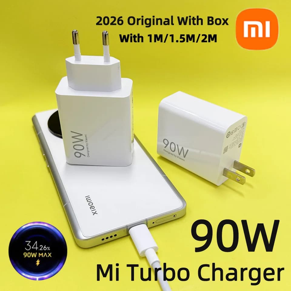 Chargeur Xiaomi Original 90W Hyper Turbo – Chargeur Rapide Type C pour Xiaomi 17, 15T, 15T, 14 Ultra, 13T, 12, Poco X8, X7, F8 – Adaptateur