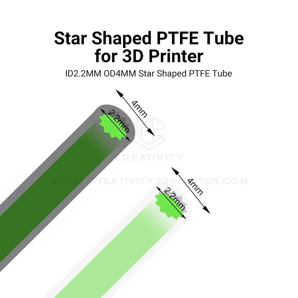 Accessoires pour imprimante 3D, Tube en PTFE en forme d'étoile, faible résistance, débit ultra-lisse, résistant à la chaleur, pour imprimante 3D Bamboo Voron
