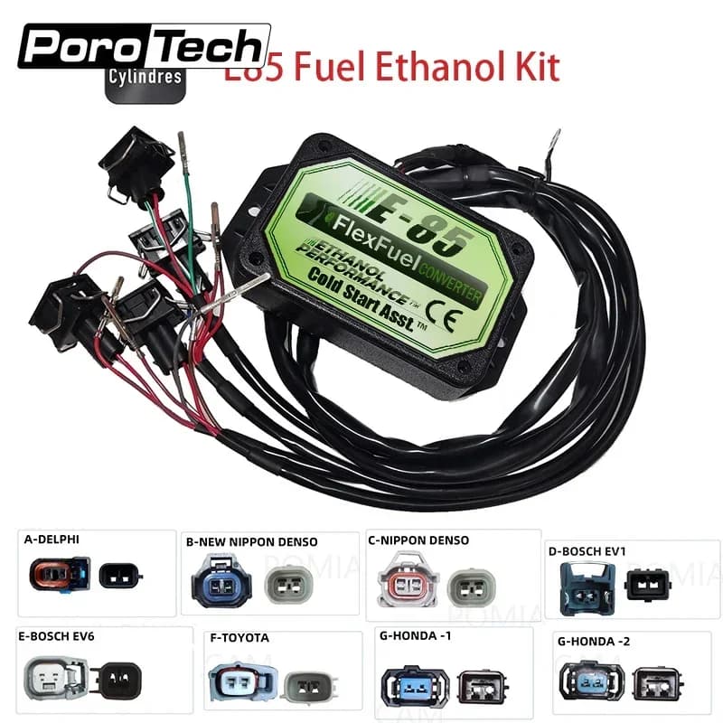 Kit de conversion pour biocarburant E85, 4 cylindres, convertisseur pour voiture éthanol, pour biocarburant e85, avec aide au démarrage à froid