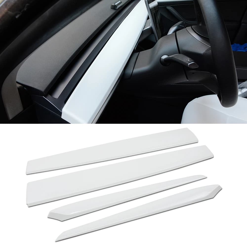 Gloss porte intérieure tableau de bord porte bois Modification couverture décor adhésif panneau garnitures pour Tesla modèle 3/Y moulures de style de voiture