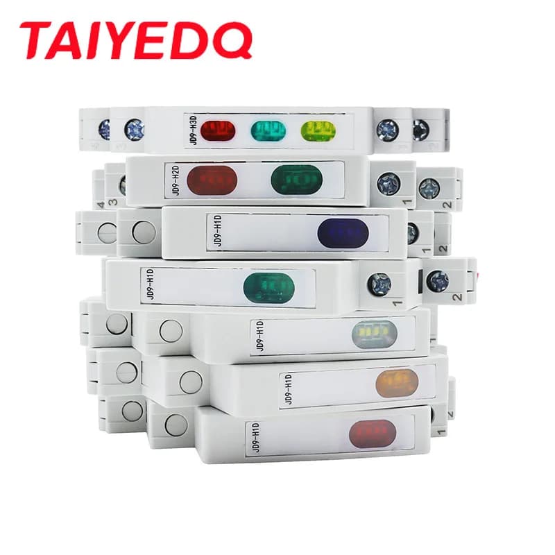 JD9 Din Rail voyant 24V 220V AC/DC Type de piste Signal lumineux tricolore double couleur lumière rouge, blanc, bleu, vert, jaune