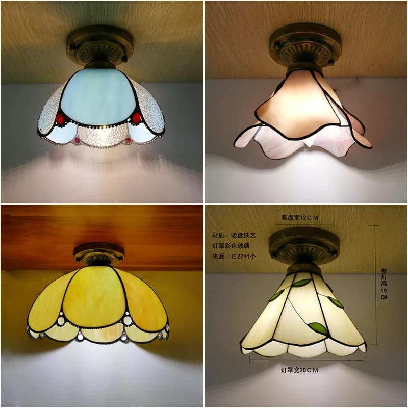 Tiffany petit salon chaud chambre plafonnier moderne Simple salon lampes couleur créative salle à manger lumières