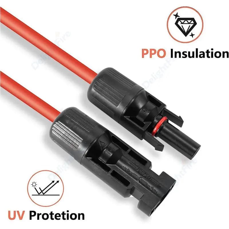 Câble de panneau solaire, fil photovoltaïque avec connecteur 14 12 10AWG, fil électrique en cuivre étamé pour panneau solaire, automobile, bricolage