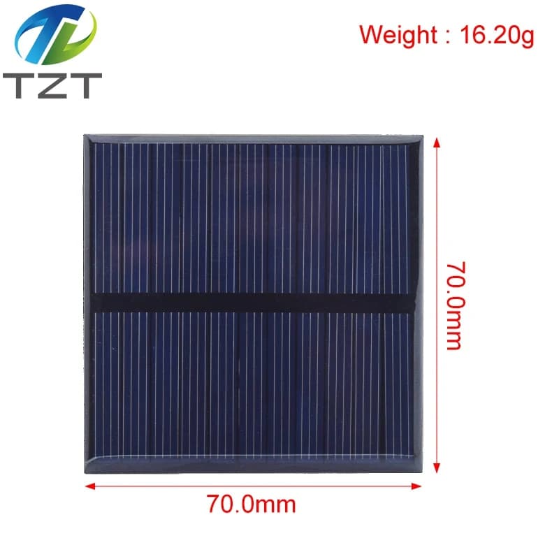 1/3 pièces TZT 5.5V 110mA 0.55W panneau solaire polycristallin 70*70MM Mini système solaire Sunpower bricolage pour batterie chargeur de téléphone portable