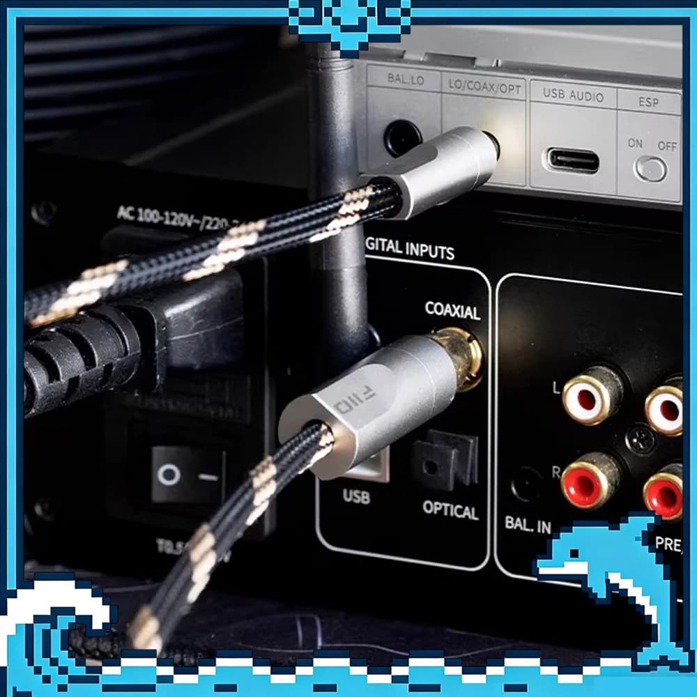 Câble coaxial audio numérique FIIO LL-RCA1S 20 CM / LL-RCA1 80 CM 3,5 mm vers RCA