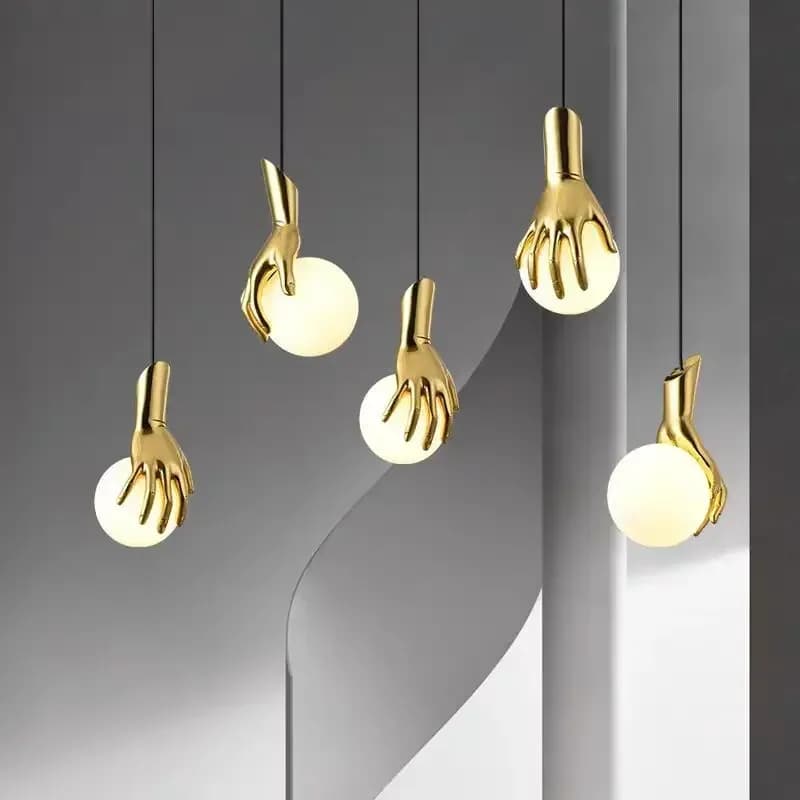 Lampes murales à doigt doré lumière de luxe chambre chevet couloir appliques