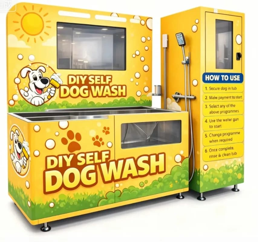 Station de lavage canin commerciale personnalisée pour les chaînes de lavage auto en libre-service : ajoutez un service de lavage pour animaux pour attirer plus de clients