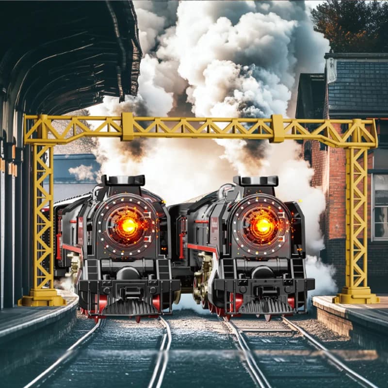 Accessoires de train à vapeur vintage, modèle de train électrique de simulation, train rétro sur rail, jouets pour garçons, cadeau pour enfants