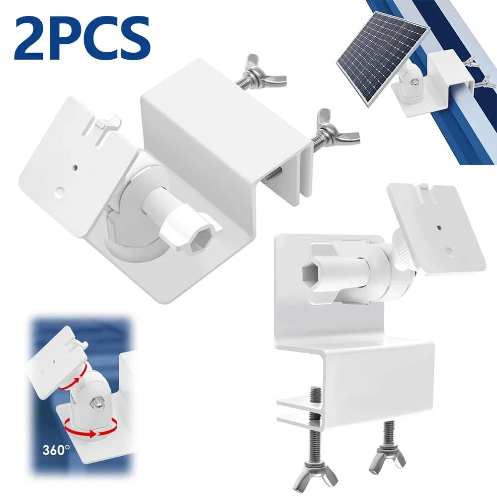 Support de gouttière universel pour panneau solaire, 2 pièces, 360 °   Support de panneau solaire réglable pour gouttière, outil de fixation pour panneaux solaires intérieurs et extérieurs