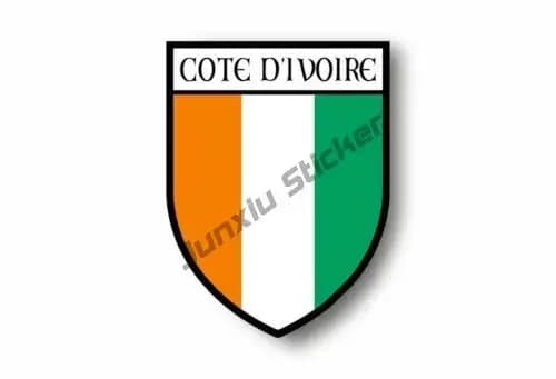 Carte de la côte ivoire avec drapeau, autocollant en vinyle, pour ordinateur portable de voiture, accessoires créatifs