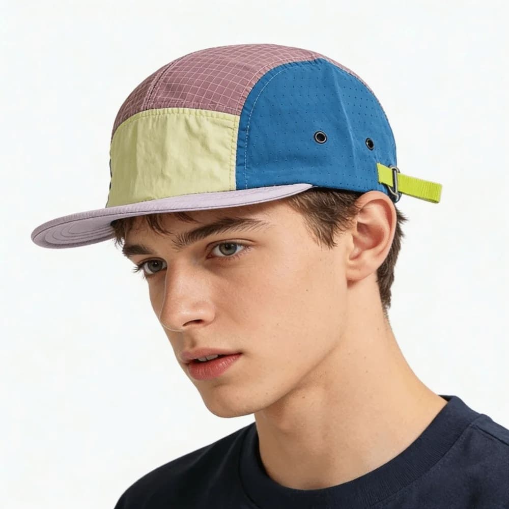 Casquettes de baseball pour hommes à 5 panneaux, couleur assortie, légères, séchage rapide, respirantes, protection solaire, casquette à visière