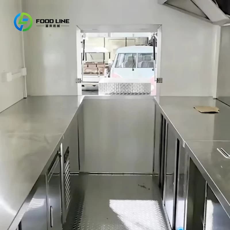 Groupe usine directe pas cher carré 3.7 m Mobile gaz chariot de nourriture camion extérieur friteuse remorque
