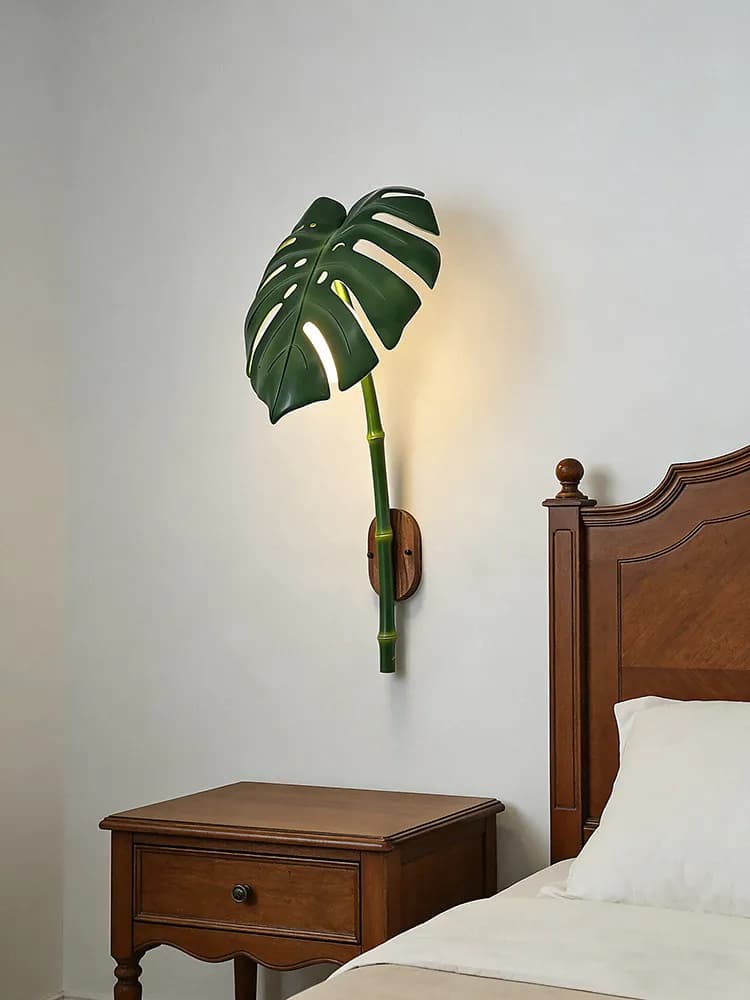 Applique murale extérieure étanche avec douille E27, 1 lumière, en bambou bionique, pour balcon, jardin, entrée, chambre à coucher, lampe décorative