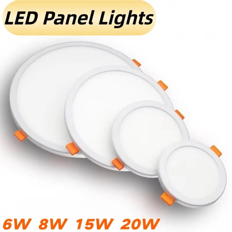 Panneau lumineux LED surface ultra-mince Downlight 6W 8W 15W E27 AC220V panneau rond carré lumière blanc/chaud intérieur chambre lumière LED
