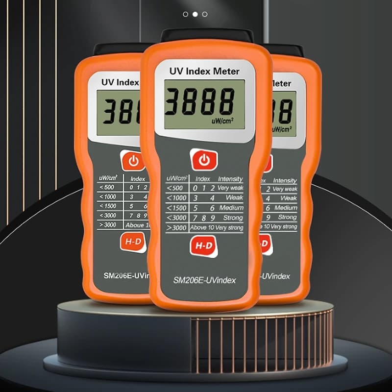 Compteur d'index UV Portable, détection de performance de blocage de rayonnement ultraviolet numérique, intensité d'irradiation d'UVA + UVB dans la lumière du soleil