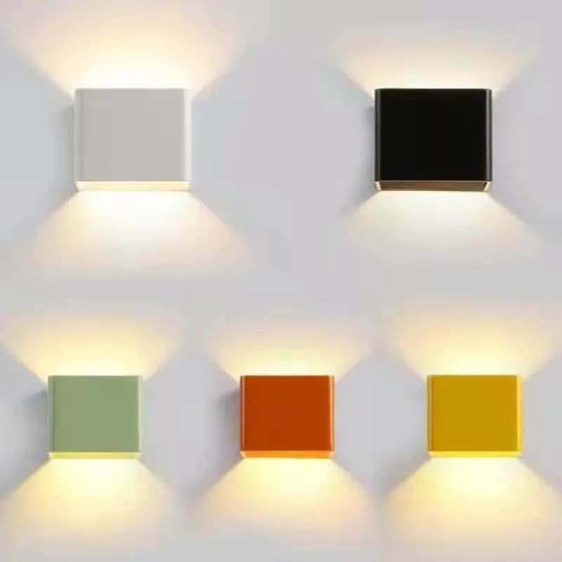 Applique murale LED montée en surface, lumière vers le haut et le bas, porche, jardin, intérieur, jaune, vert, blanc, noir, orange, AC 220V