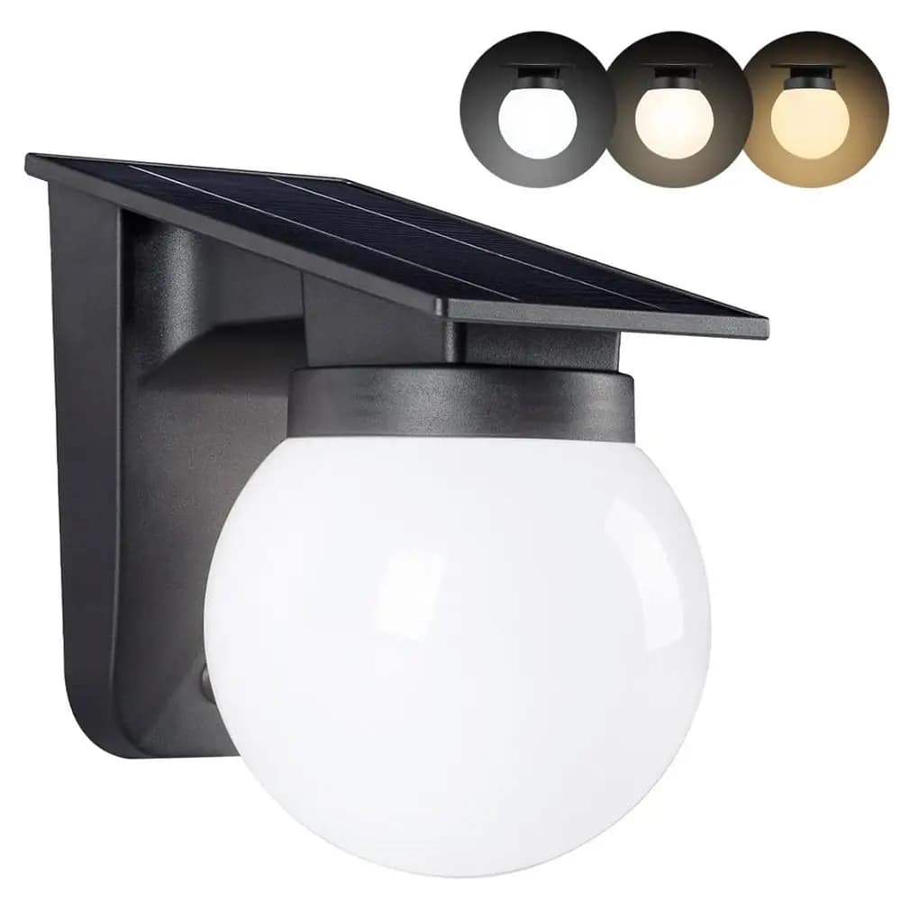 Applique murale solaire marche/arrêt automatique, étanche IP65, lampe à Induction solaire, sphère décorative robuste, applique murale solaire d'extérieur