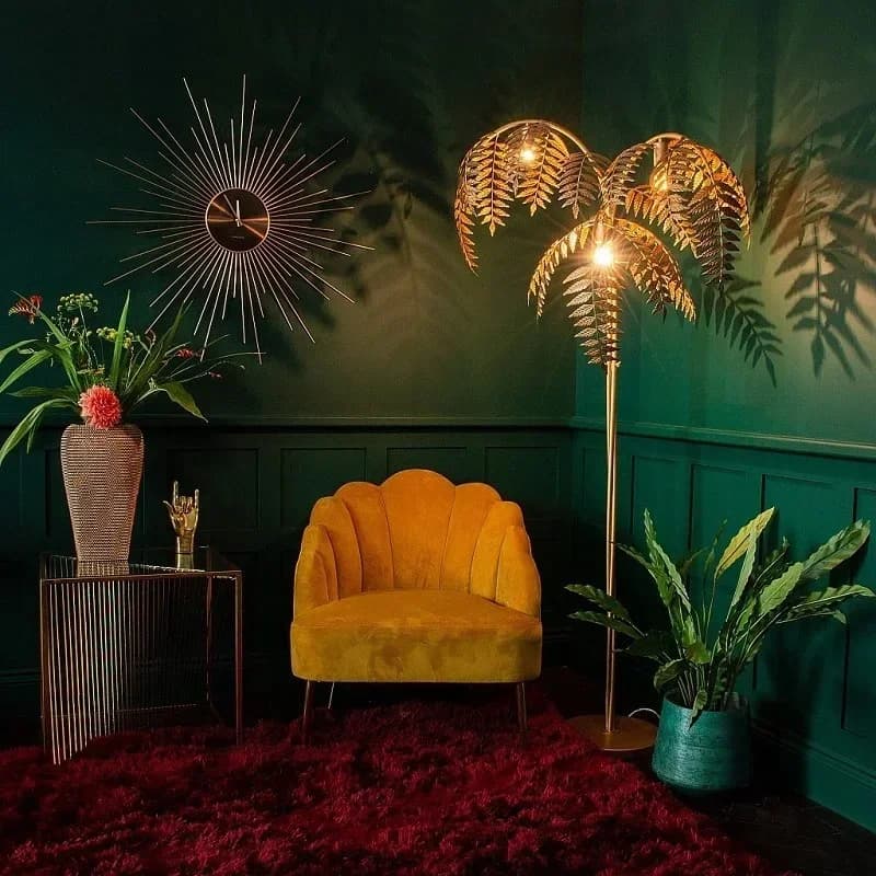 Mode américaine salon lampadaires rétro en fer forgé palmier décor lumière Villa hôtel canapé debout lumière Lustre luminaire
