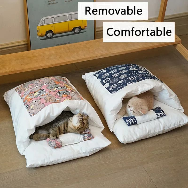 Kawaii – lit amovible pour chats, fournitures pour la maison, produits pour chats adultes, grand lit pour chien, grotte, nourriture confortable, mignon