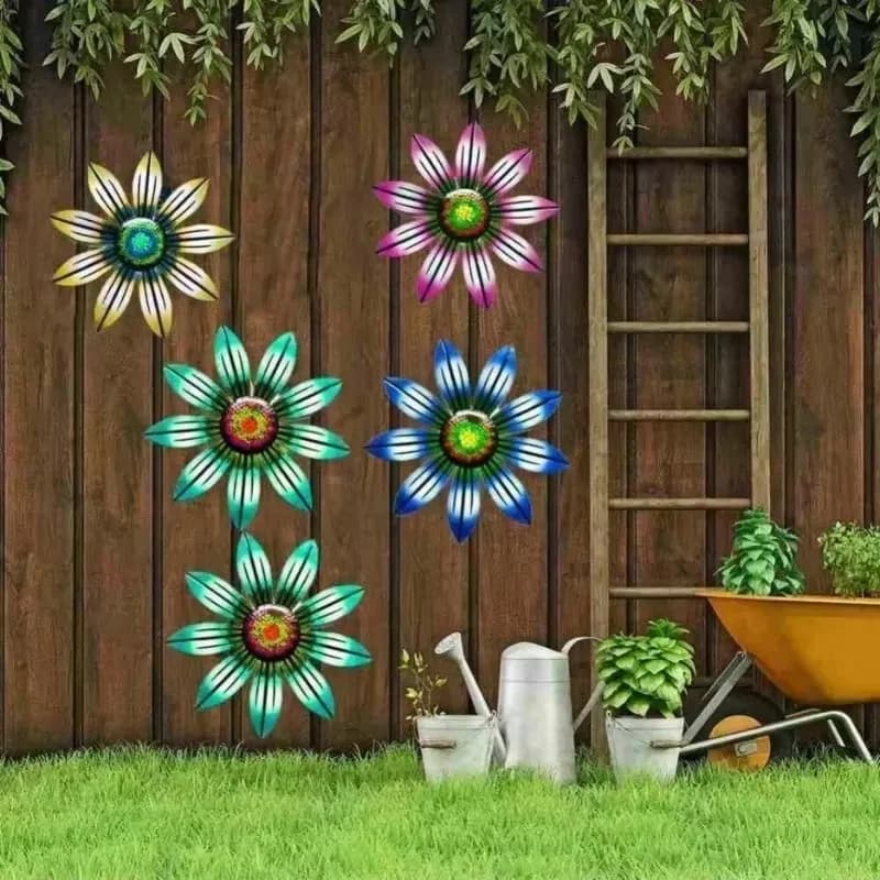 Décoration murale de jardin en métal, Sculpture artistique suspendue, ornement esthétique pour la maison, la chambre, le jardin, la cour, l'extérieur