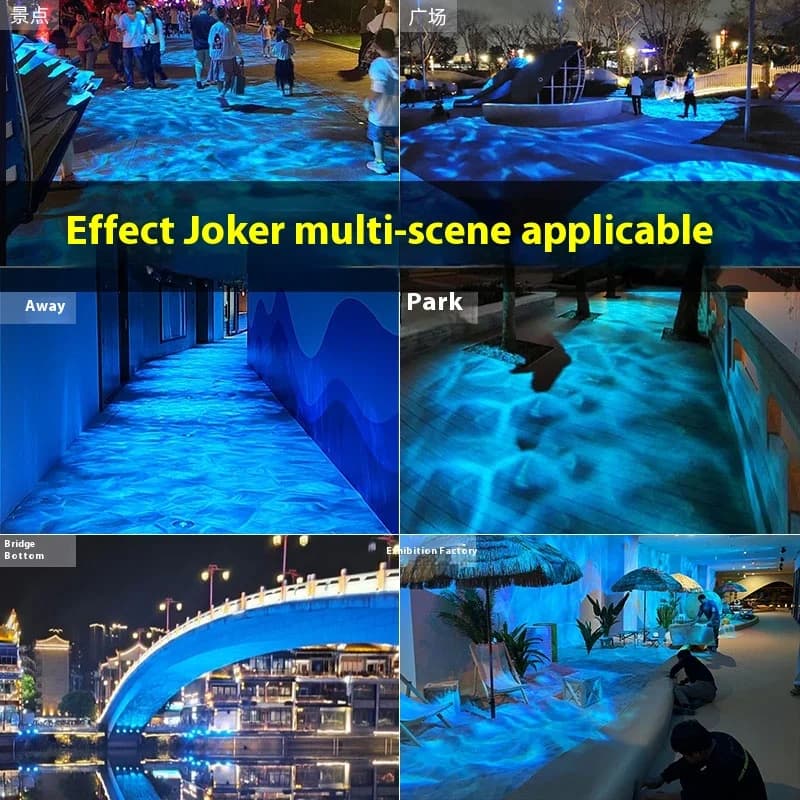 Lampe à effet d'ondes océaniques, lumière d'ambiance intérieure avec projecteur LED étanche pour extérieur 50W, 80W, 150W pour parc, bar, piscine