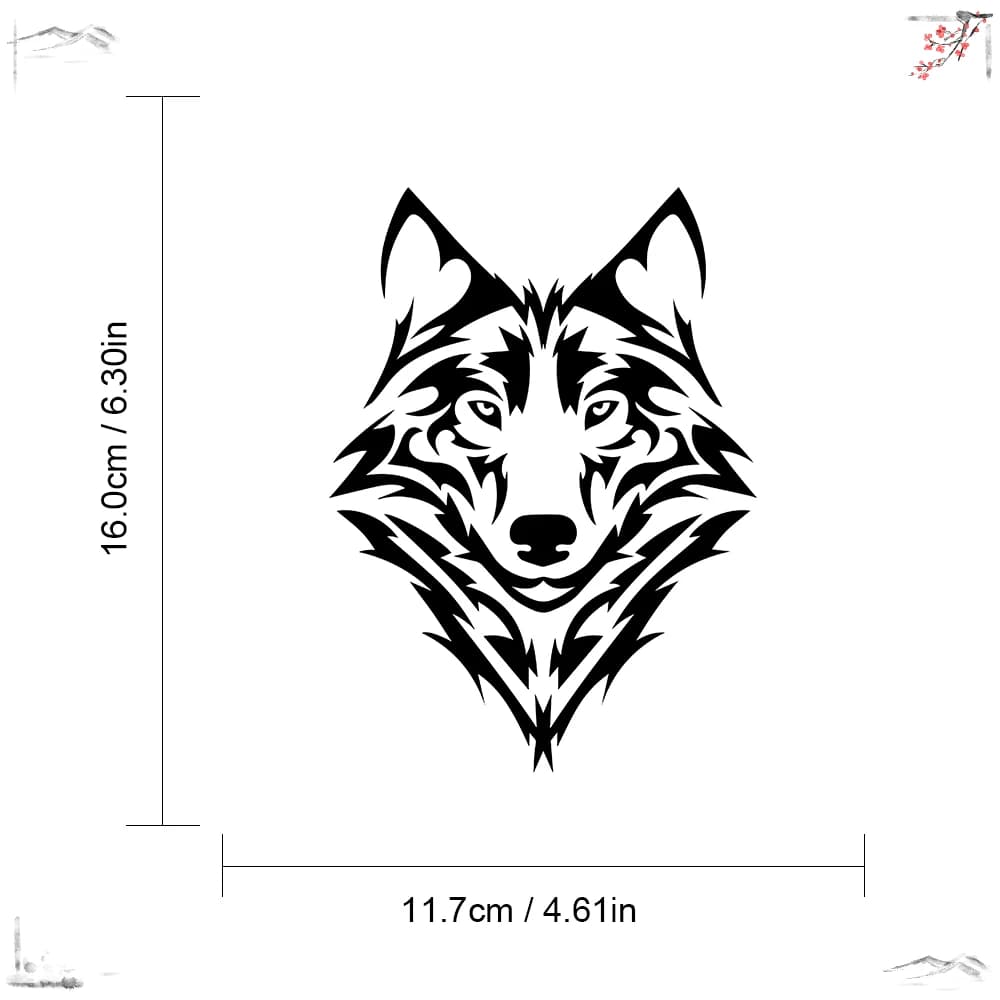Autocollant de voiture en vinyle tête de loup cool, autocollants de style, décoration de porte et de fenêtre, accessoires muraux, 16x11,7 cm