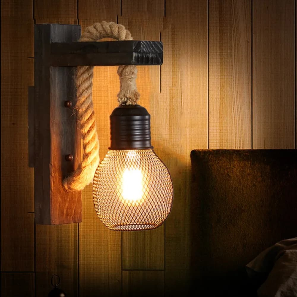 Applique Murale Vintage en Bois Rouillé de Style Américain