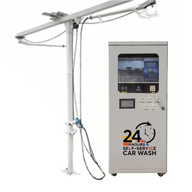 Station de lavage de voitures électrique en libre-service 24h/24 personnalisée avec monnayeur, structure en acier 3000 W, machine de lavage de voitures à pression 5 MPa