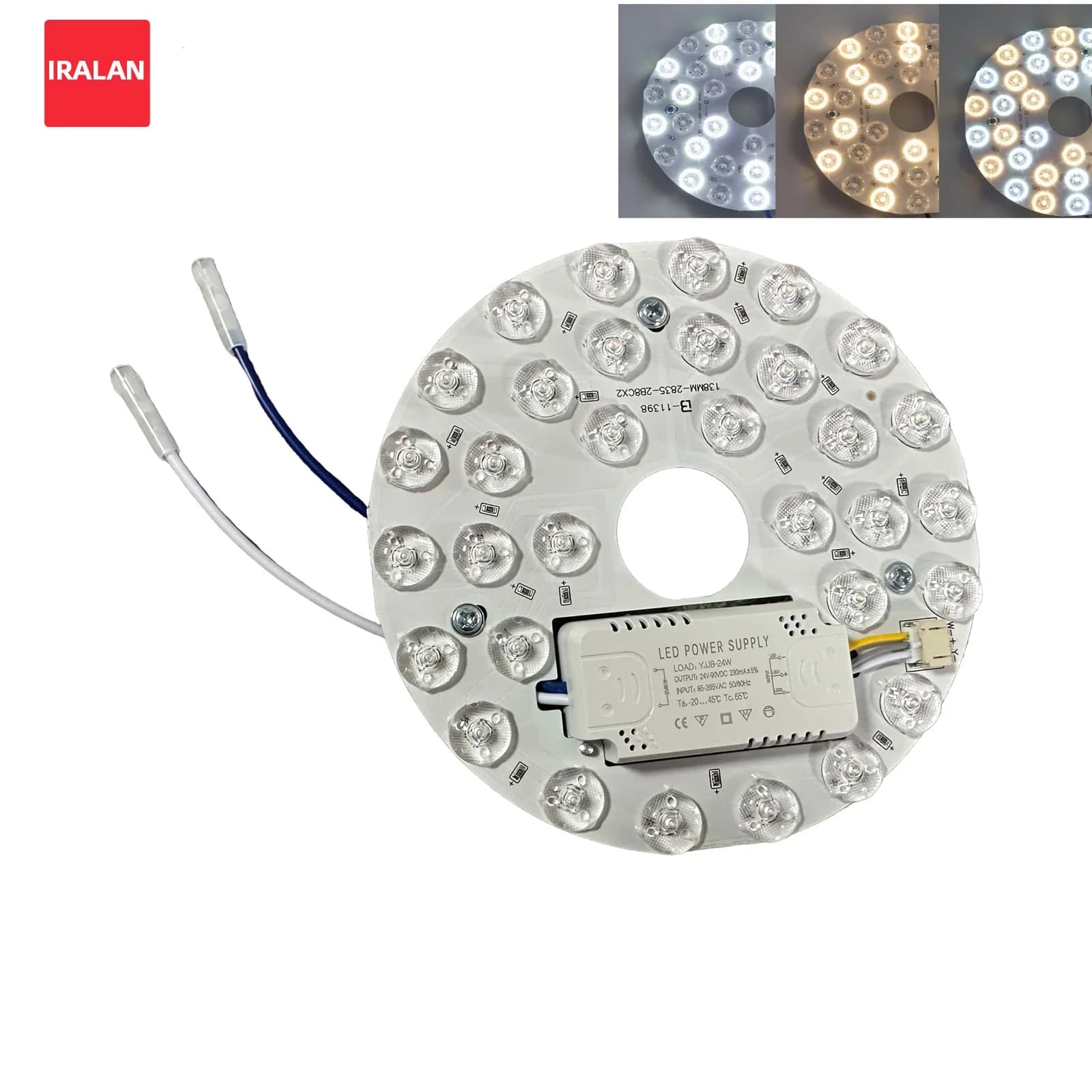 IRALAN panneau LED ampoule puce panneau lumineux AC 85-265V économie d'énergie circulaire remplaçable Source de lumière LED avec lumières magnétiques