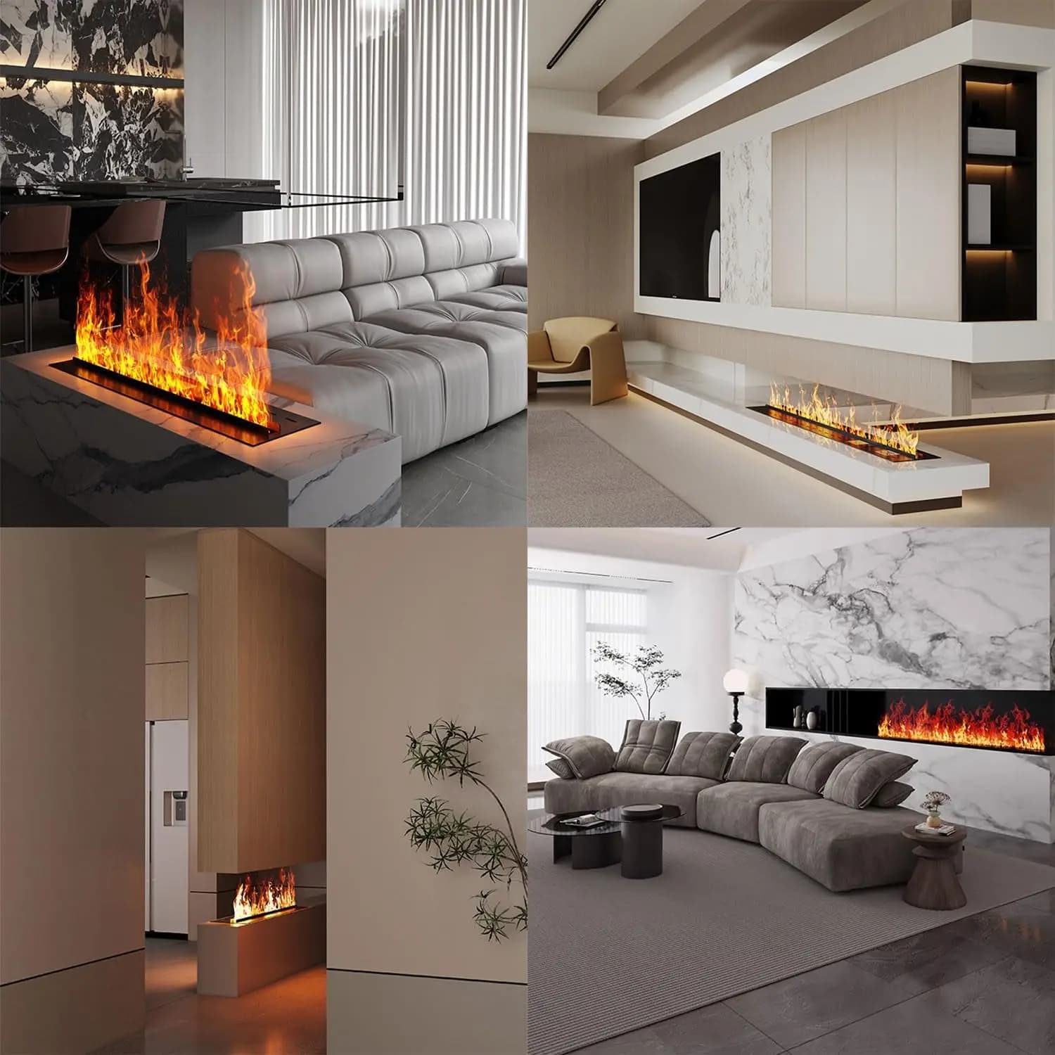 Cheminée électrique à brume décorative