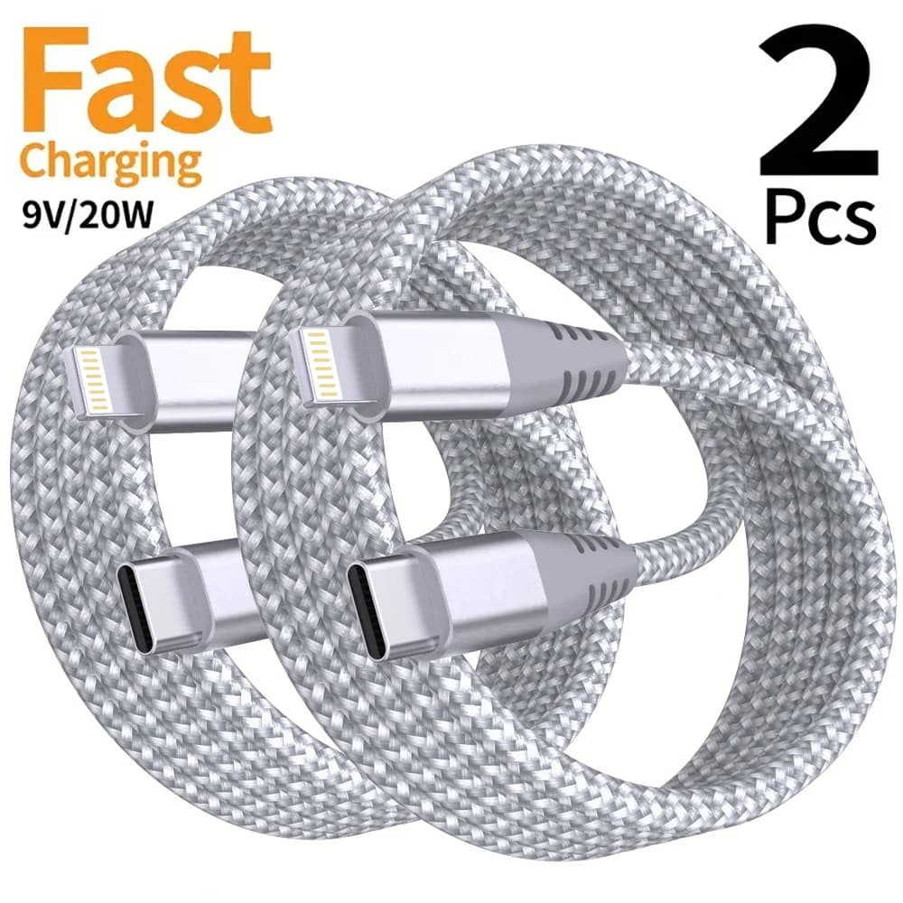 Câble de données de charge rapide de Type C vers Lightning, 1 pièce, 2 pièces, câble tressé en Nylon certifié MFI 20W pour iPhone14 14Pro 14Plus 13 12 11 X