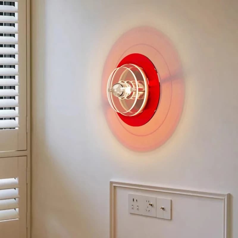 Italien Bauhaus mur LED lampes salon chambre lampe de chevet médiéval rond soucoupe volante appliques murales Bar atmosphère décor