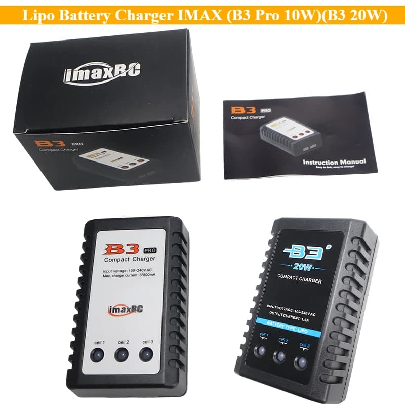 Chargeur de batterie Lipo IMAX (B3 Pro 10W)(B3 20W)7.4V 11.1V 2S 3S 110-240V, chargeur d'alimentation Lipo, prise ue/US pour jouet modèle RC