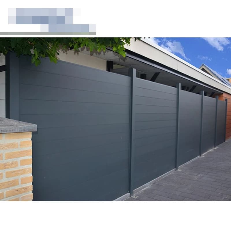 Panneau d'écran facile à retirer de 8 pieds de haut, panneau préfabriqué en aluminium, panneau de clôture, colonne de clôture en aluminium de haute qualité.