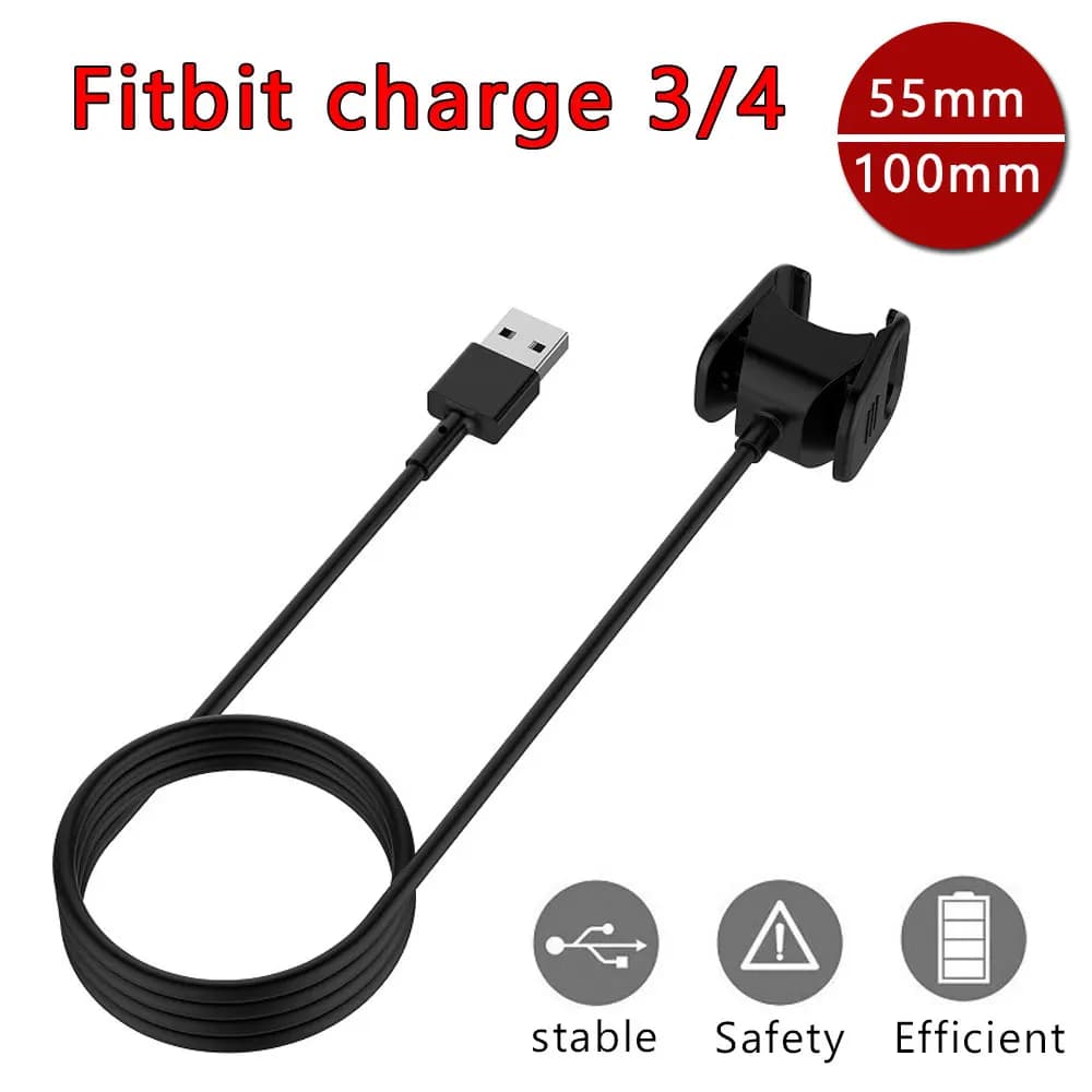 Chargeur USB pour Fitbit Charge 3 4, câble de Charge pour montre intelligente, accessoires de montre intelligente, adaptateur de station de Charge