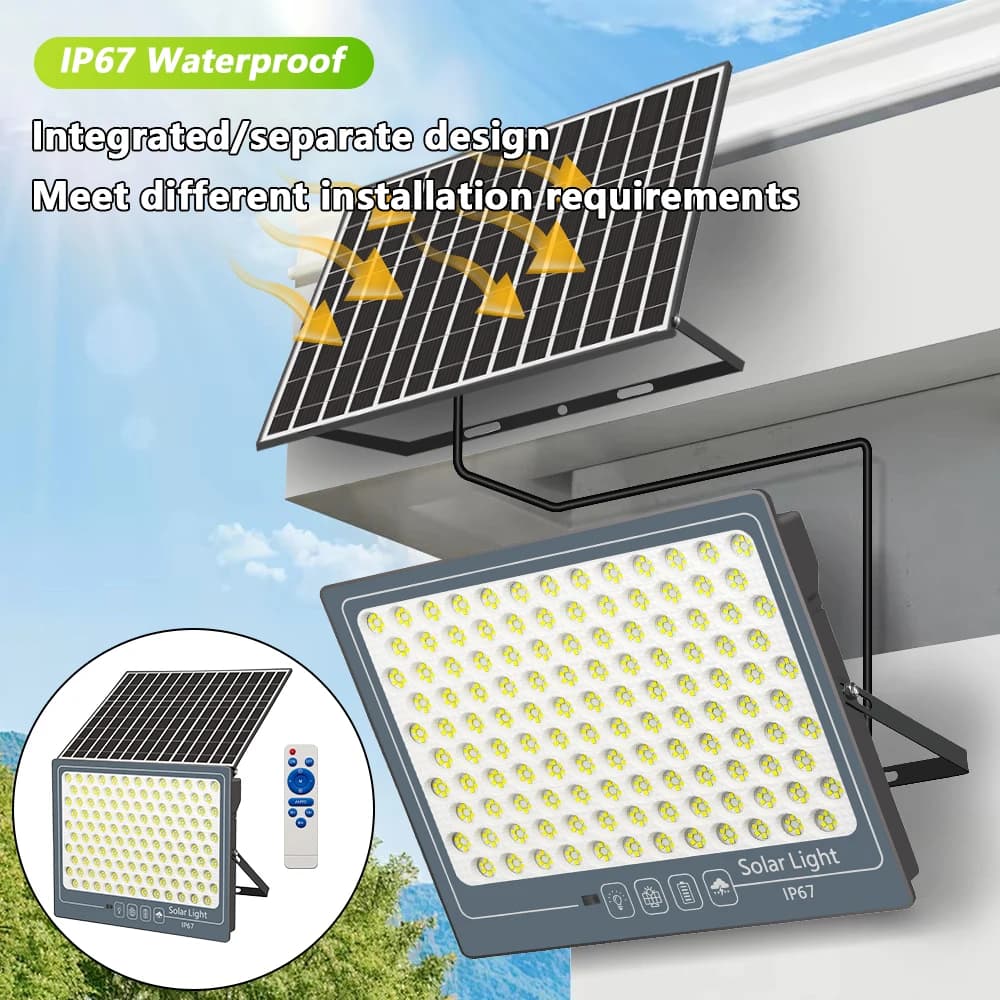 Lampe solaire 270led 570led projecteur solaire extérieur jardin lumière LED solaire IP67 étanche lumière du soleil alimenté projecteur lampadaire